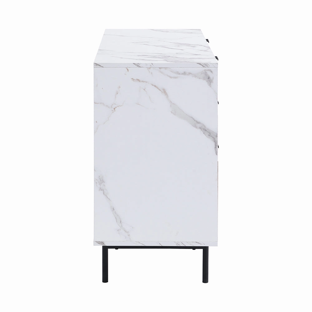 Aspen Oak and Marble Effect 6-Drawer Chest of Drawers