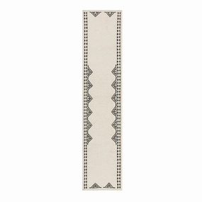 Atlan Cream & Black Handwoven Wool Runner