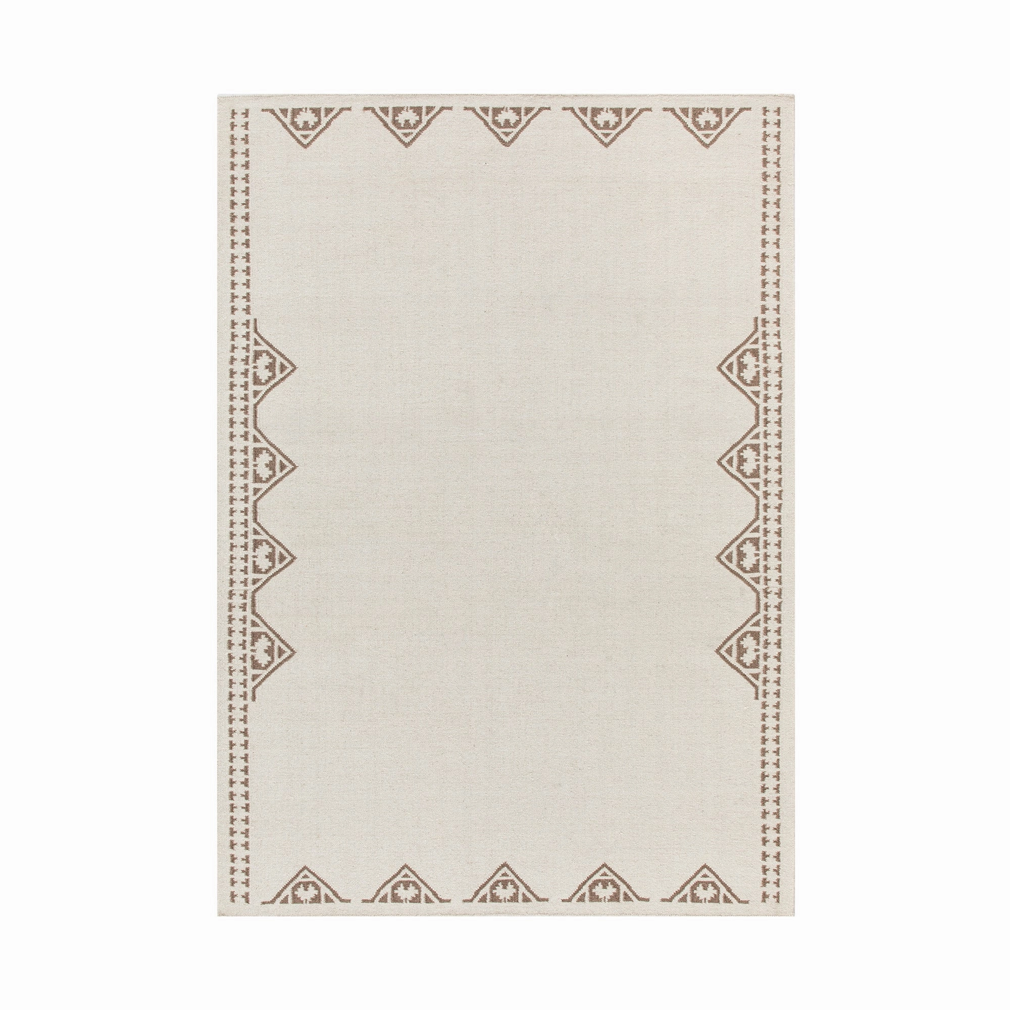 Atlan Cream & Taupe Handwoven Wool Rug
