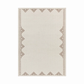 Atlan Cream & Taupe Handwoven Wool Rug