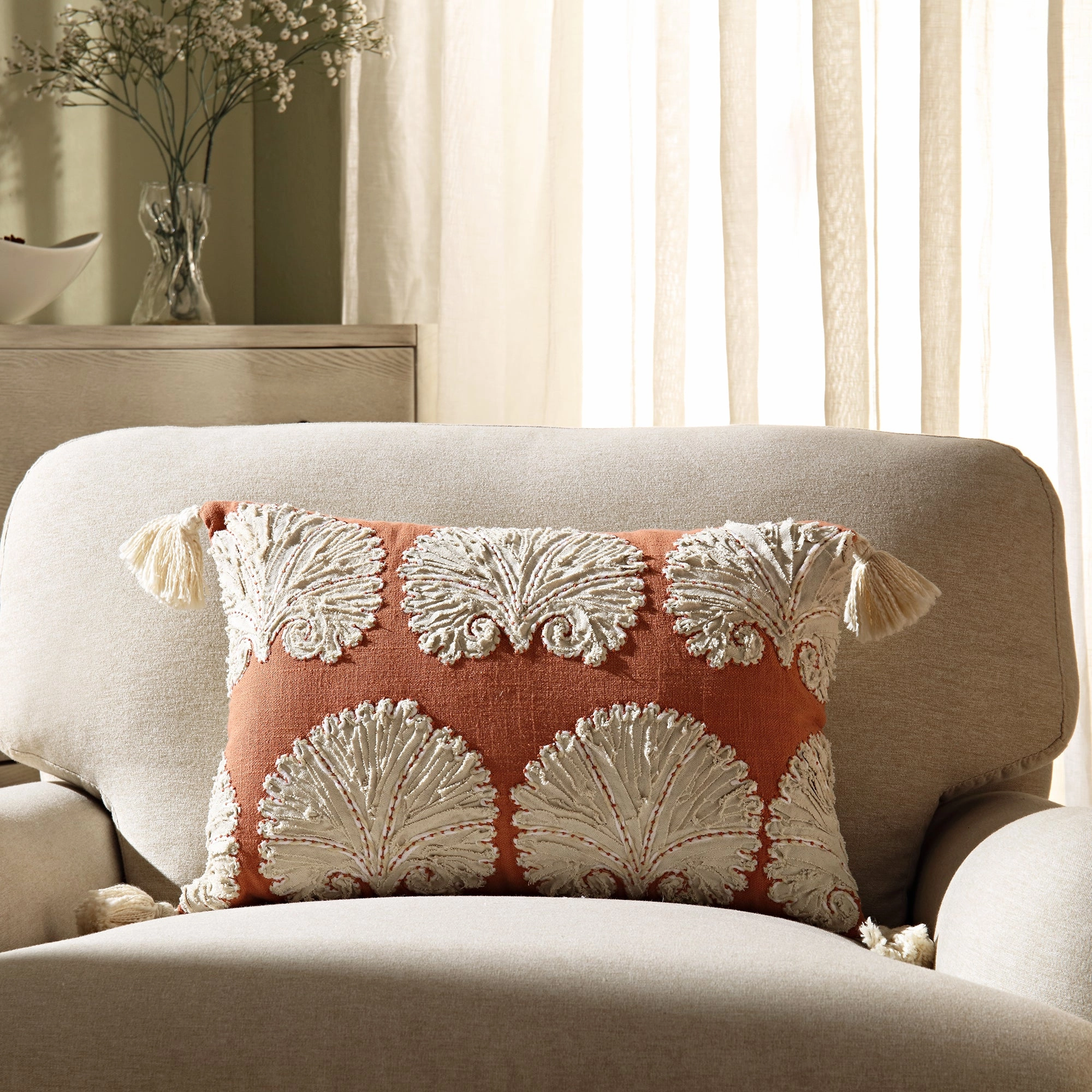 Aubrey Collection Suzani Motif Appliqu Cushion