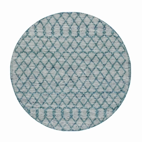 Avanti Handwoven Aquamarine Bobble Wool Round Rug