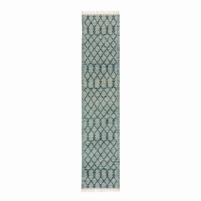 Avanti Handwoven Aquamarine Bobble Wool Runner