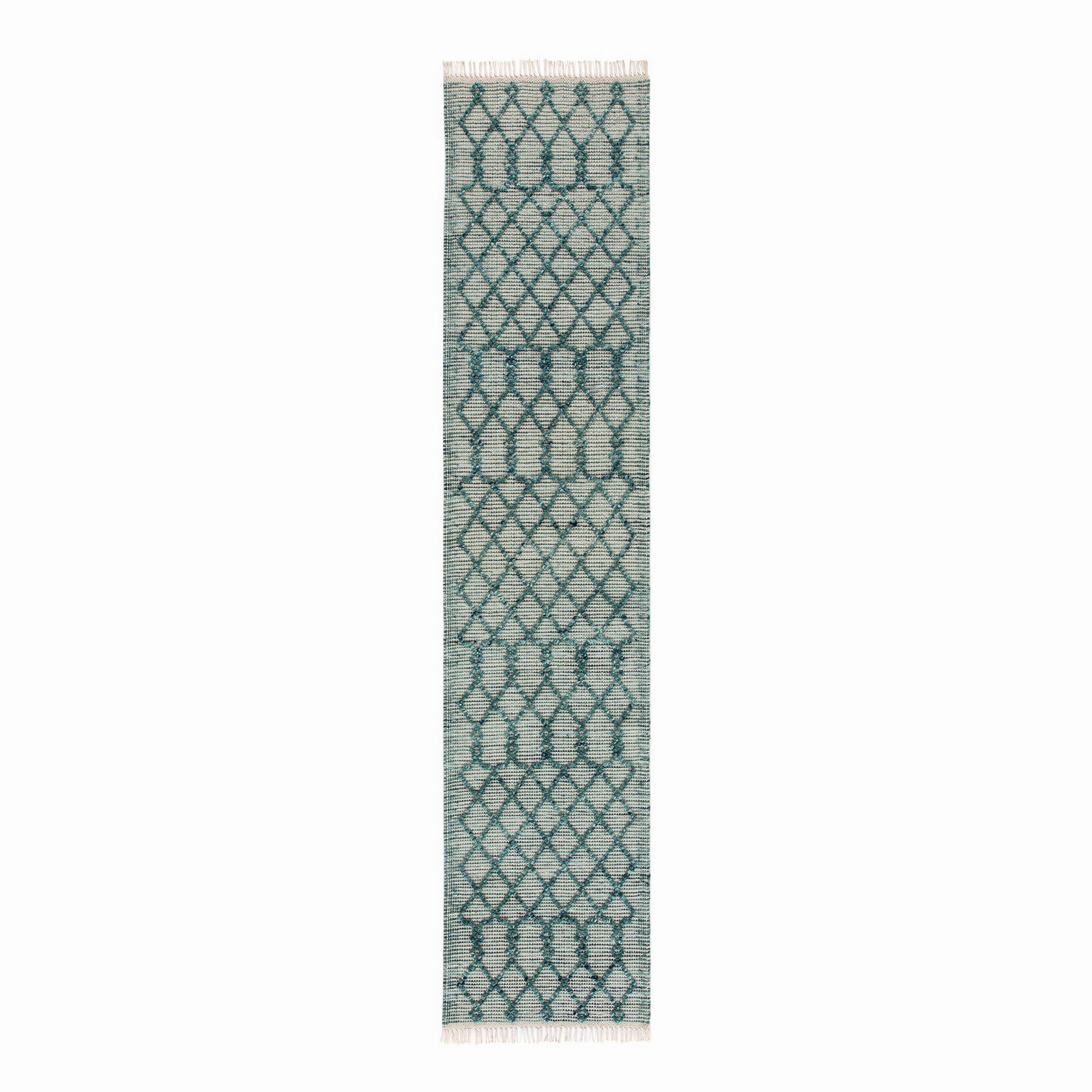 Avanti Handwoven Aquamarine Bobble Wool Runner