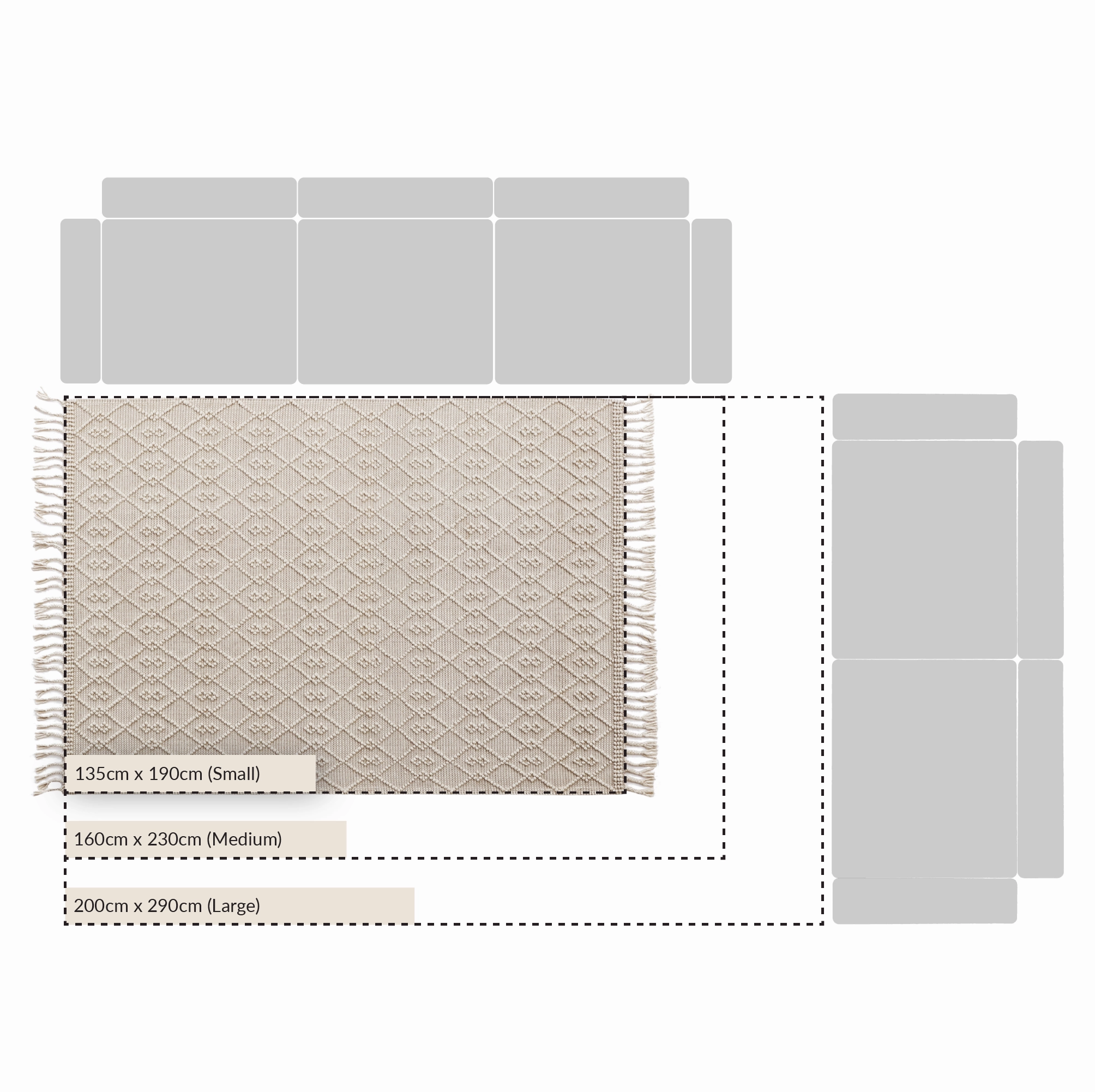 Avanti Handwoven Cream Bobble Wool Rug