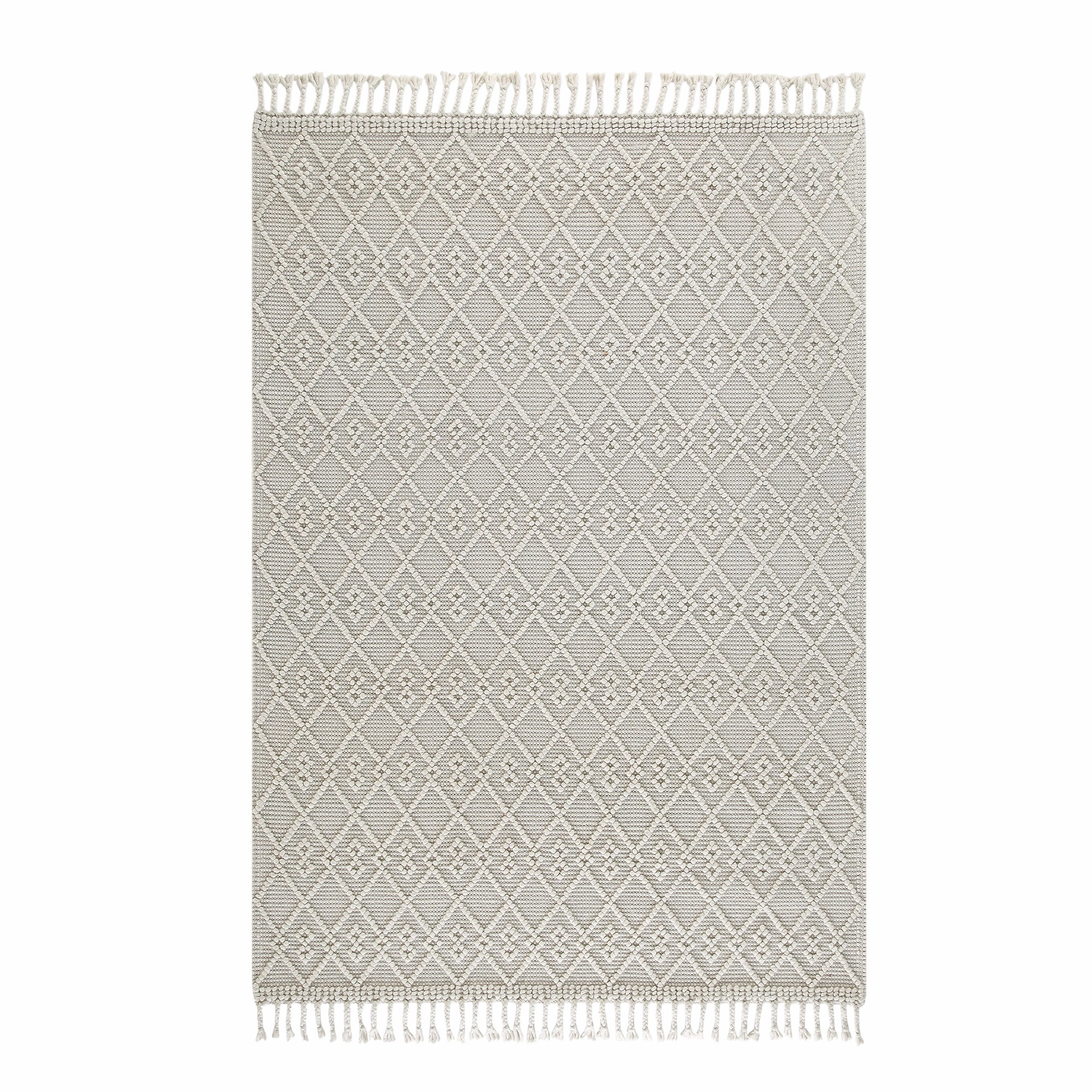 Avanti Handwoven Cream Bobble Wool Rug