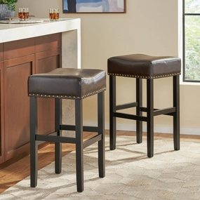 Backless Leather Counter and Bar Stool, Set of 2 - NH635832 kitchen accessories, table linens