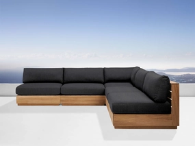 Bal Harbour Outdoor Teak Five-Piece Sectional