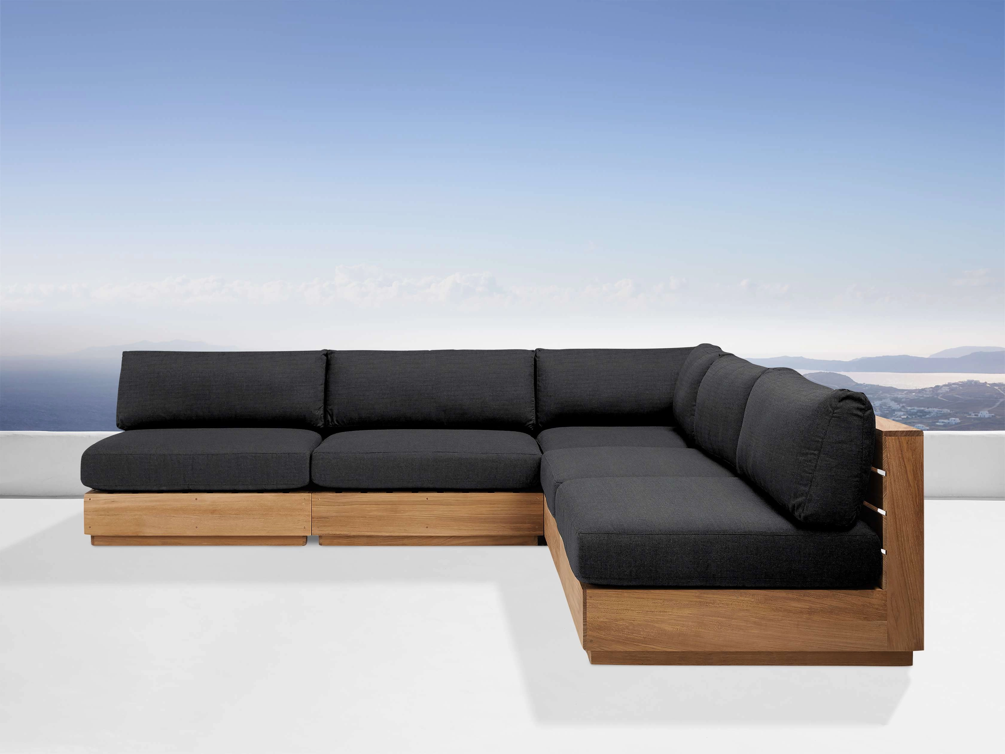 Bal Harbour Outdoor Teak Five-Piece Sectional