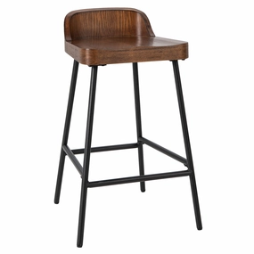 Bar Stool, 24.5-Inch Height Industrial Pub Stool with Backrest and Footrest, Metal Legs, Low-Back Breakfast kitchen towel, placemats