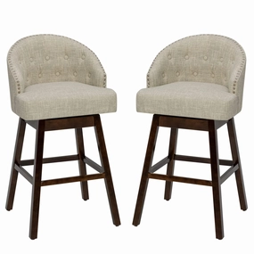 Bar Stools Set of 2, 31 Swivel Bar Stools with Rubber Wood Legs & Padded Back kitchen towel, placemats