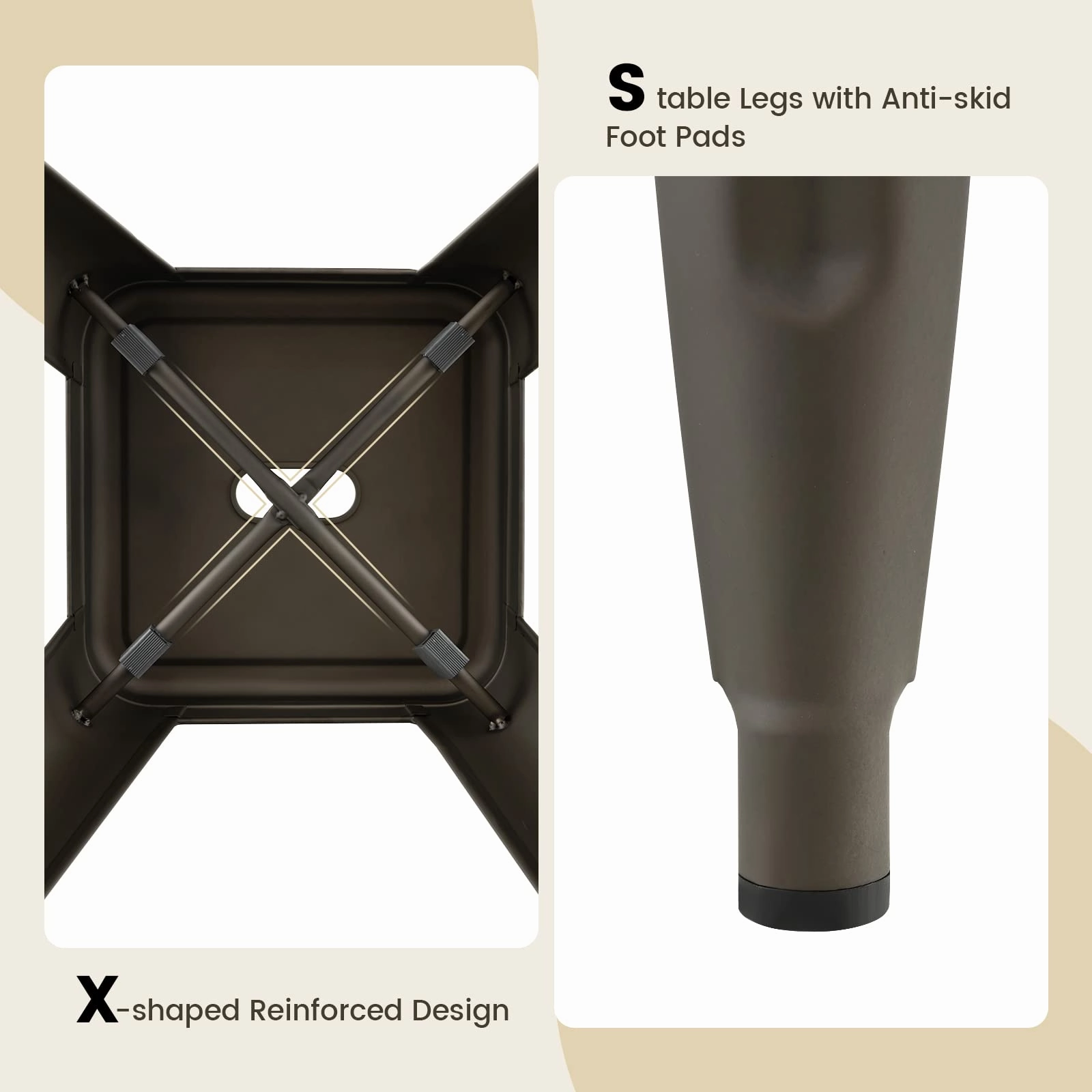 Bar Stools Set of 4, 24 or 30" Stackable Metal Stools with Square Seat & Handing Hole, X-shaped Reinforced Design