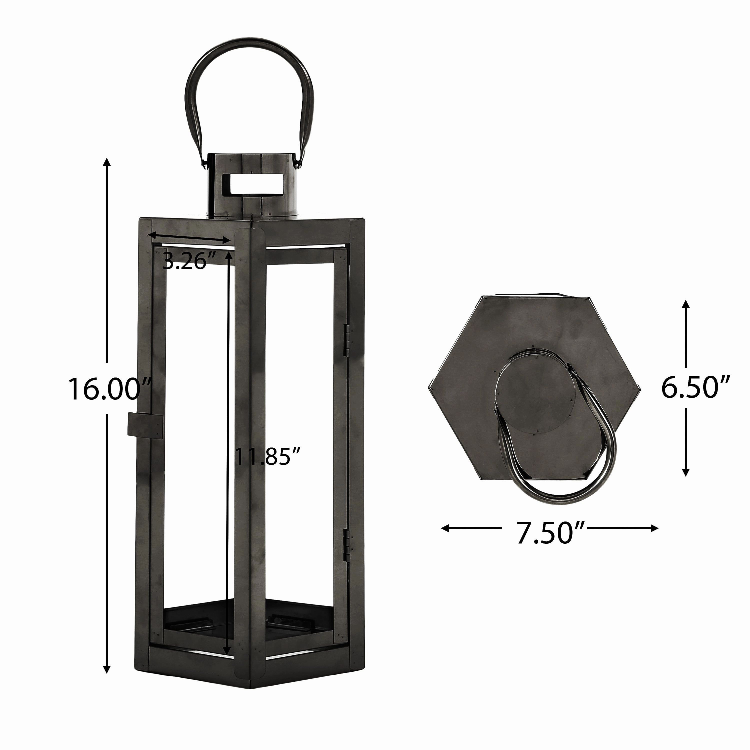 Baton Outdoor 16" Modern Stainless Steel Lantern