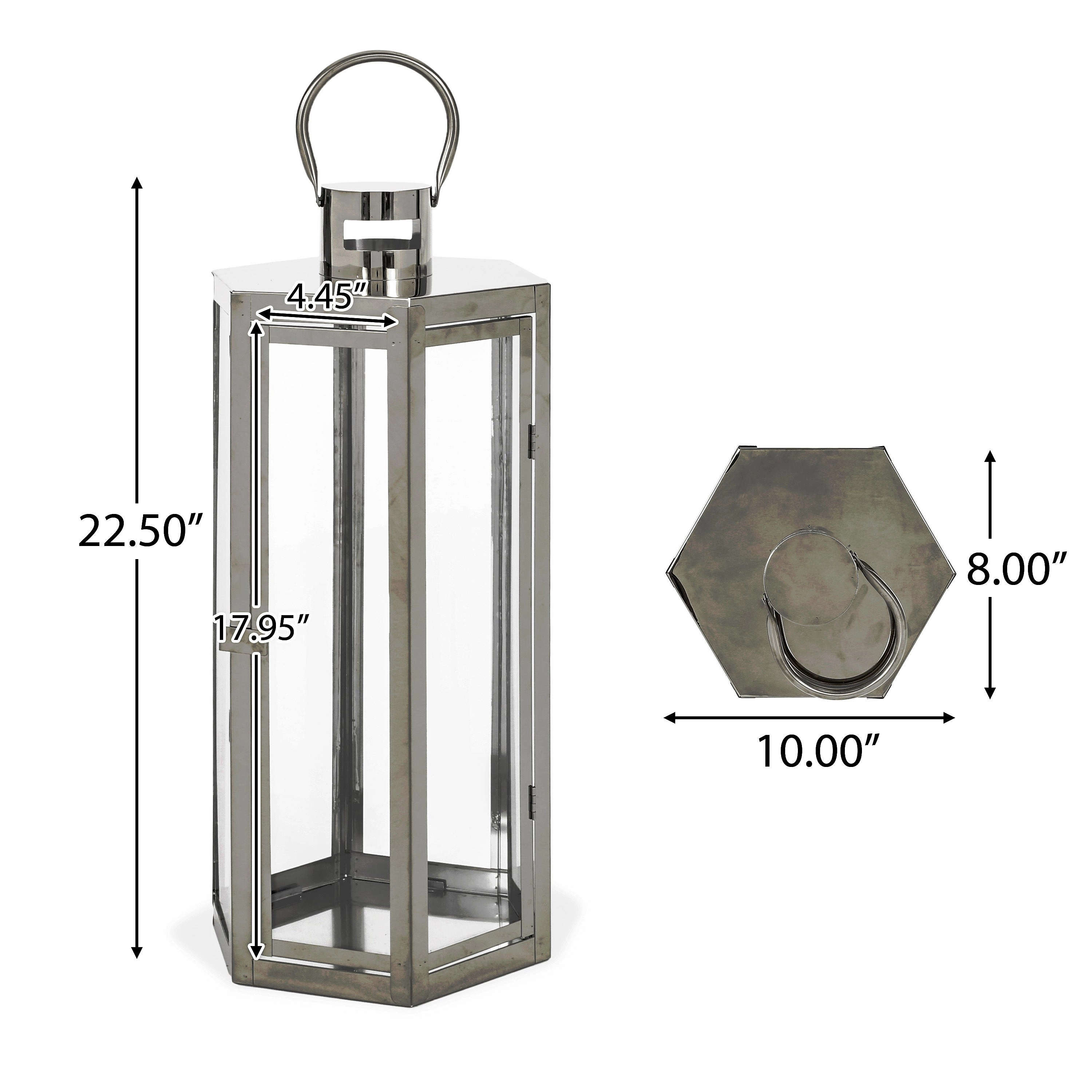 Baton Outdoor 23" Modern Stainless Steel Lantern