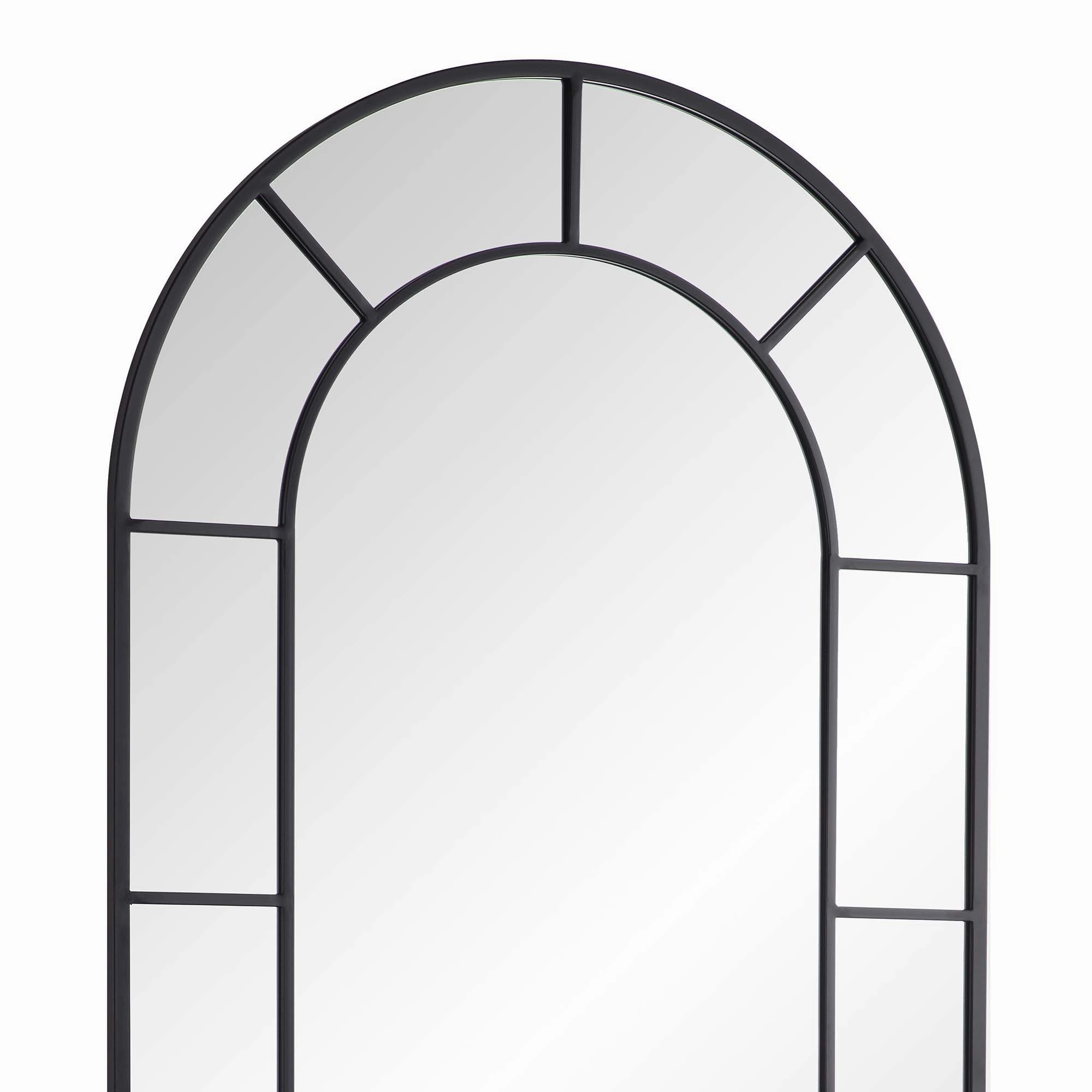 Beaumont Arched Full Length Metal Frame Mirror 178 x 76 cm, Black