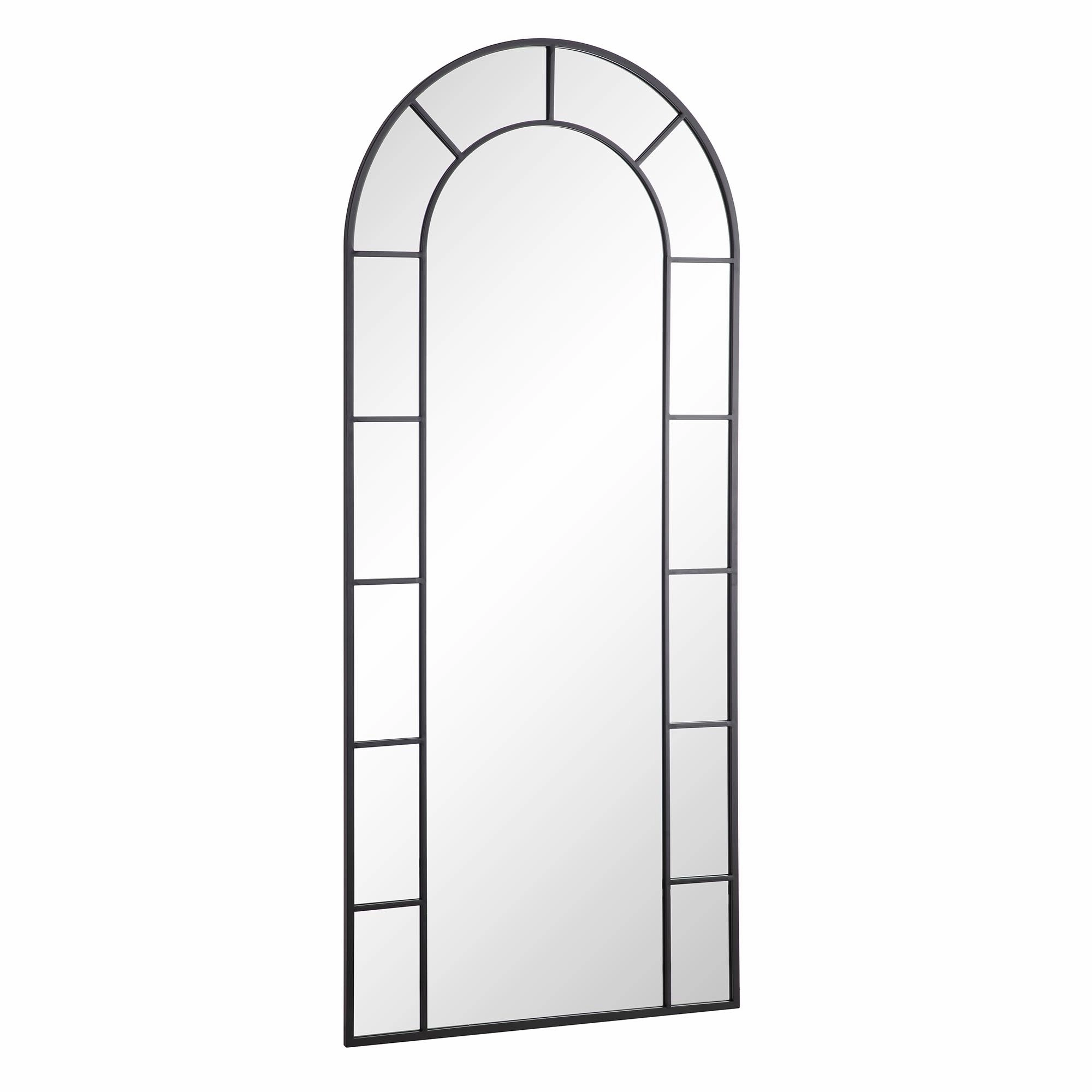 Beaumont Arched Full Length Metal Frame Mirror 178 x 76 cm, Black