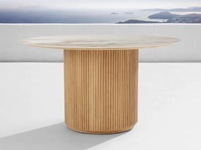 Beaumont Outdoor Teak Round Dining Table