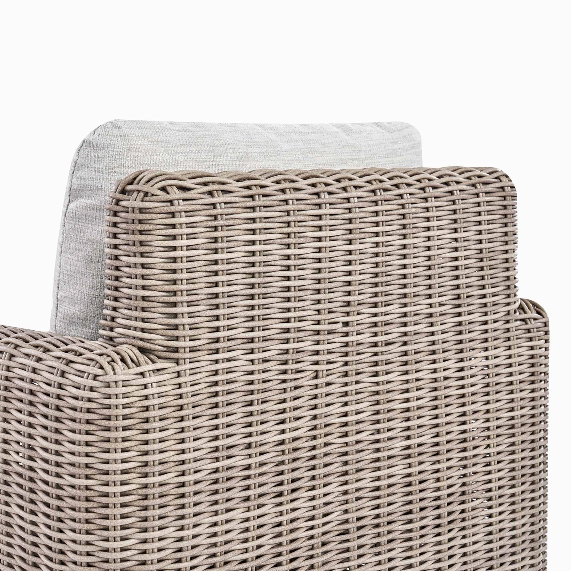 Bellagio Round Wicker Bistro Set with Rising Side Table, Natural