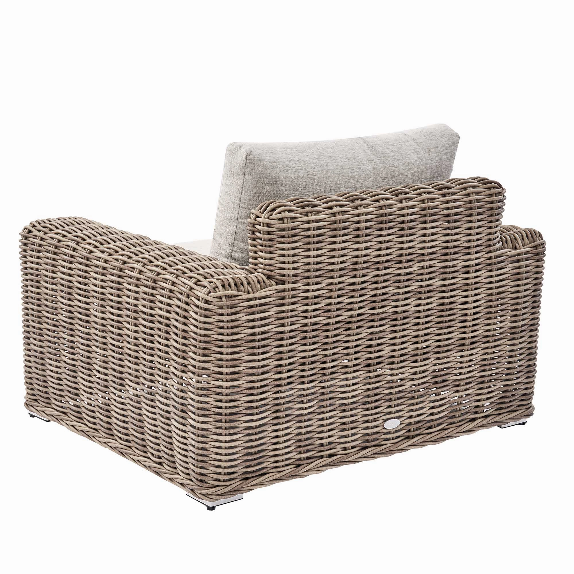 Bellagio Round Wicker Outdoor 1-Seater Sofa, Natural