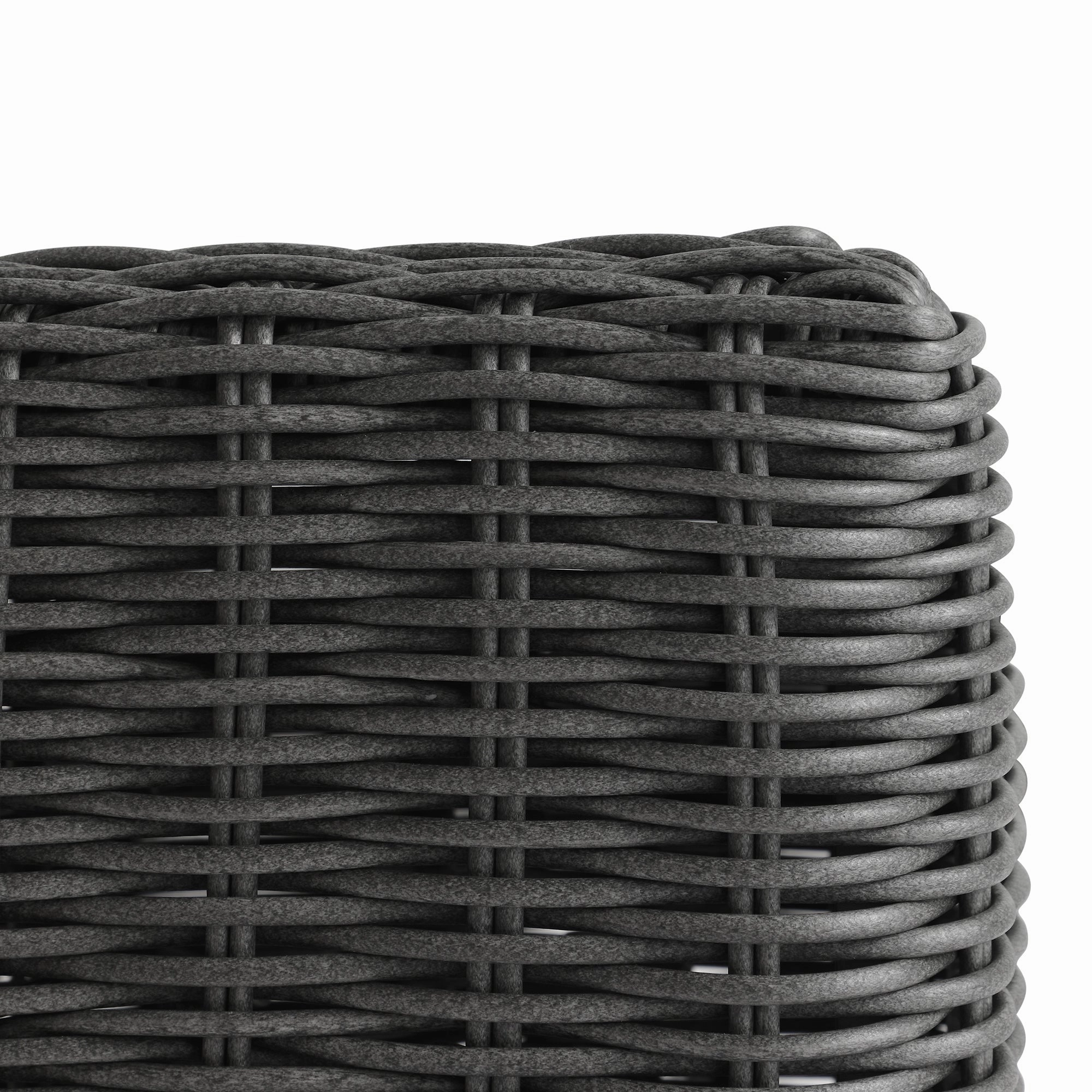 Bellagio Round Wicker Outdoor Side Table, Dark Grey