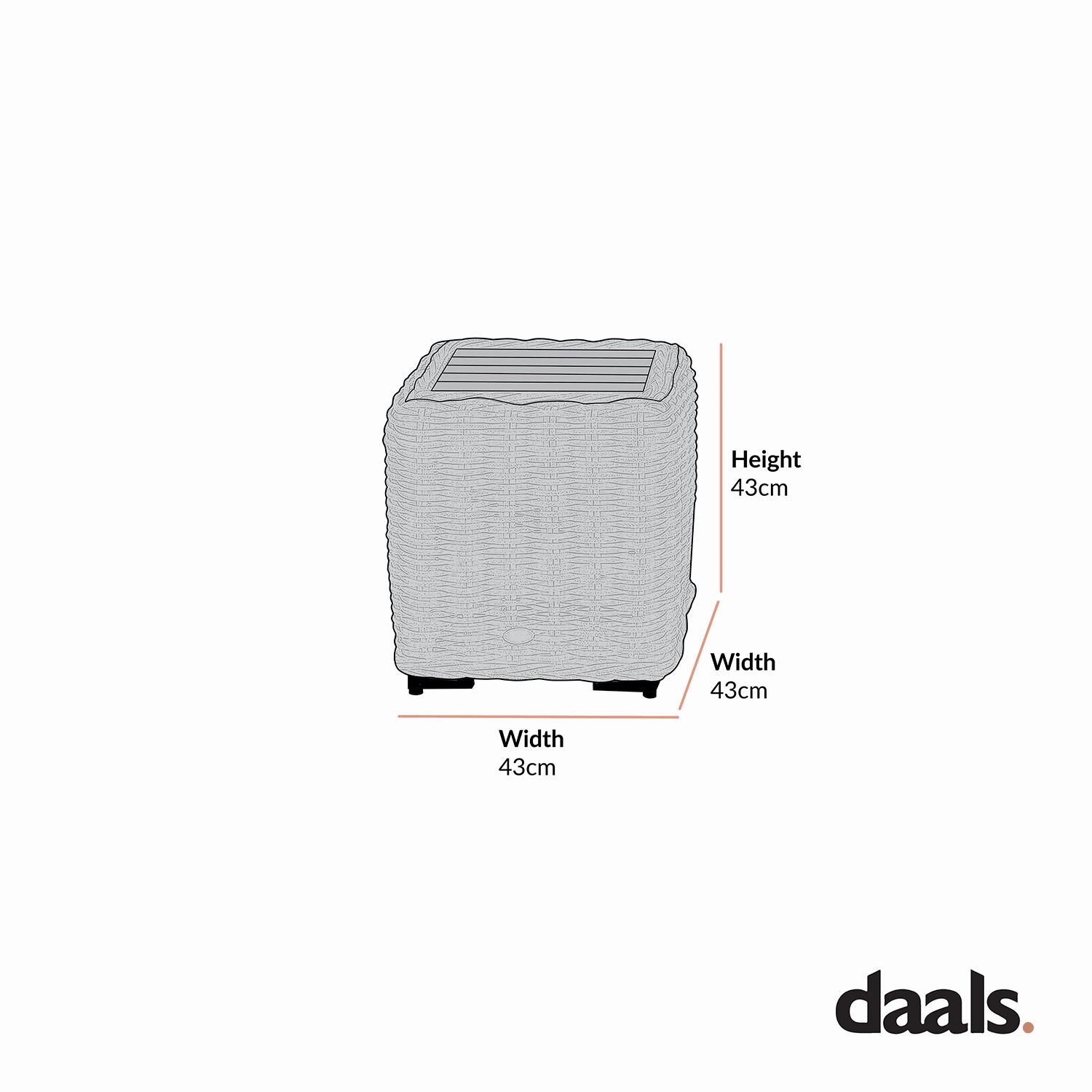 Bellagio Round Wicker Outdoor Side Table, Dark Grey