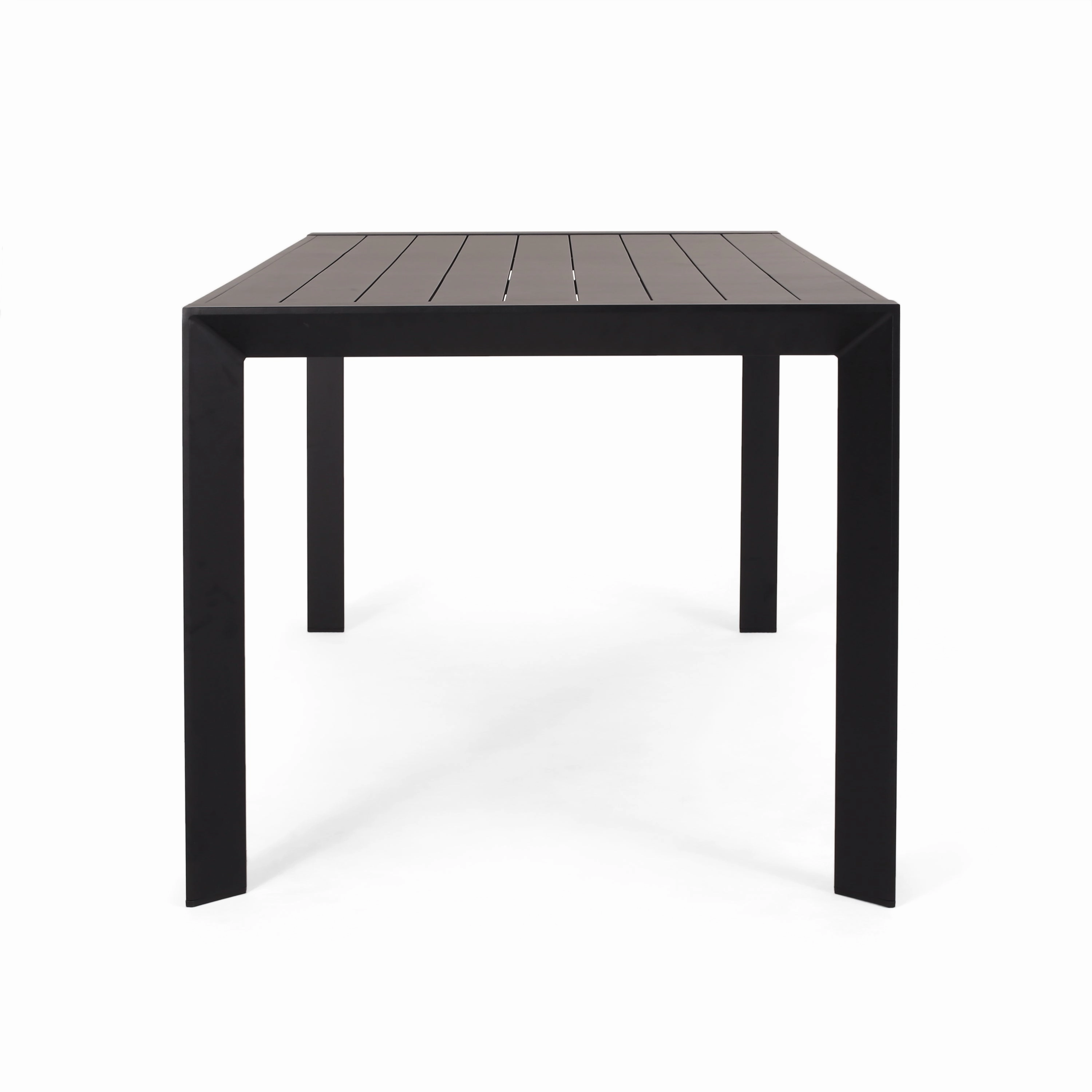 Bellomy Outdoor Aluminum Dining Table, Black