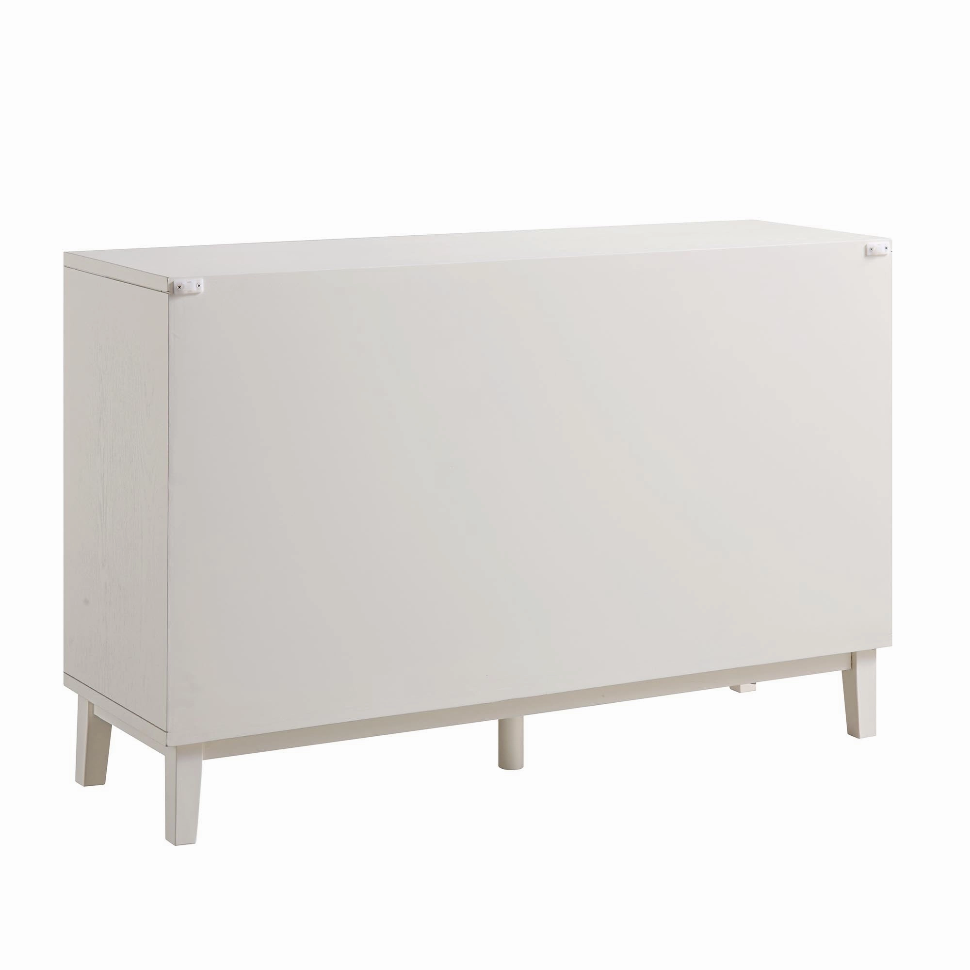 Bianca Chip Carved 2-Door 3-Drawer Sideboard, Sand Beige & Ivory