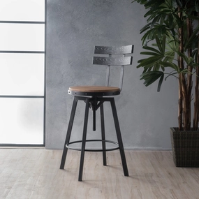 Black Brush Silver Firwood Adjustable Barstool - NH429992 kitchen accessories, table linens