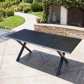 Black Cast Aluminum Expandable Outdoor Dining Table - NH270103 outdoor lounge chair, patio sofa