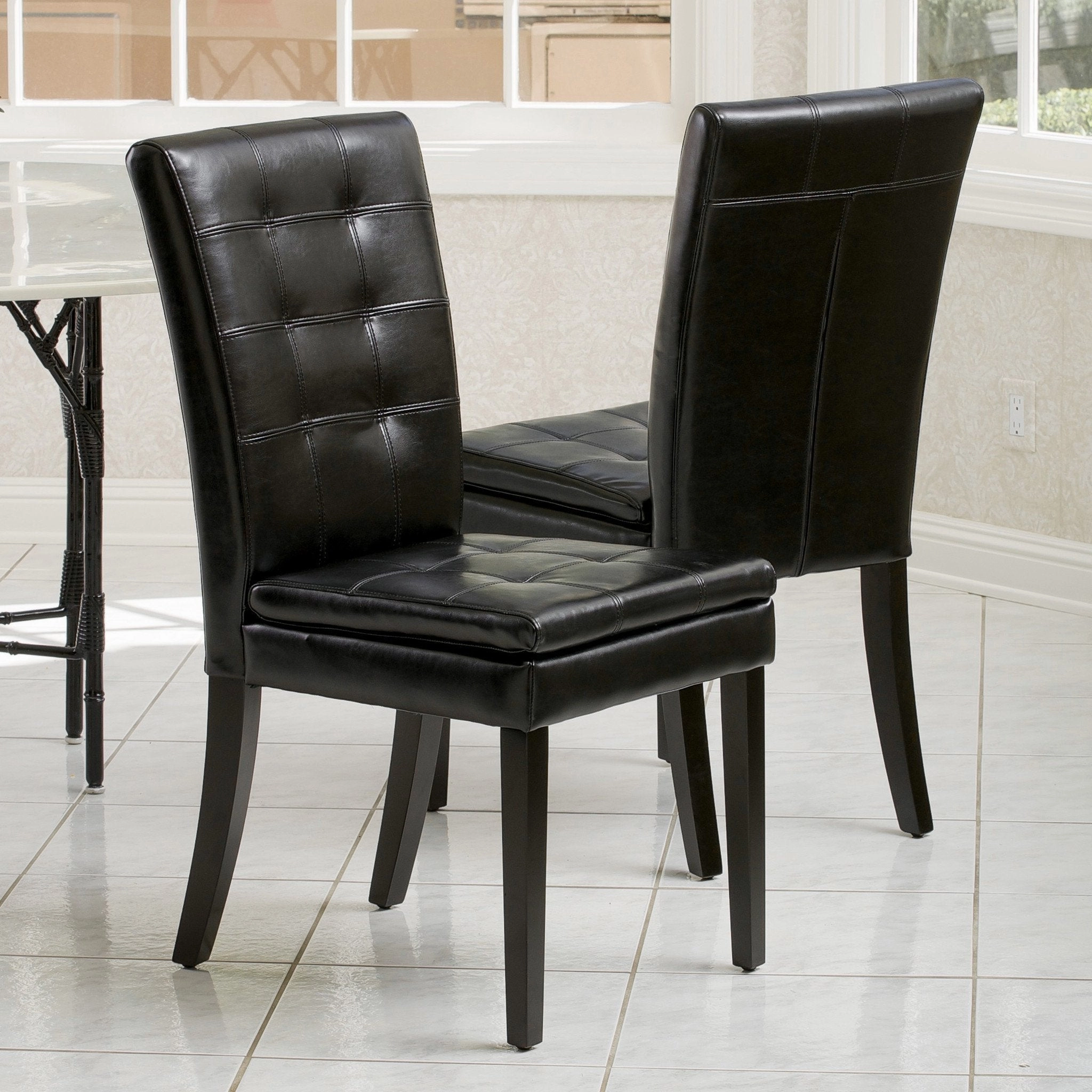 Black Leather Dining Chairs (Set of 2) - NH454712 kitchen accessories, table linens