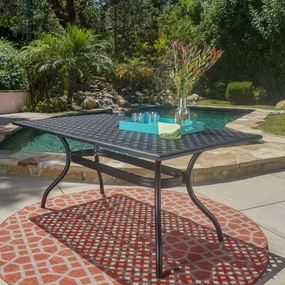 Black Sand Cast Aluminum Rectangle Table - NH215692 outdoor lounge chair, patio sofa