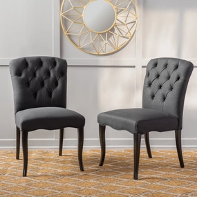Black Scroll Fabric Dining Chairs (Set of 2) - NH635592 kitchen accessories, table linens