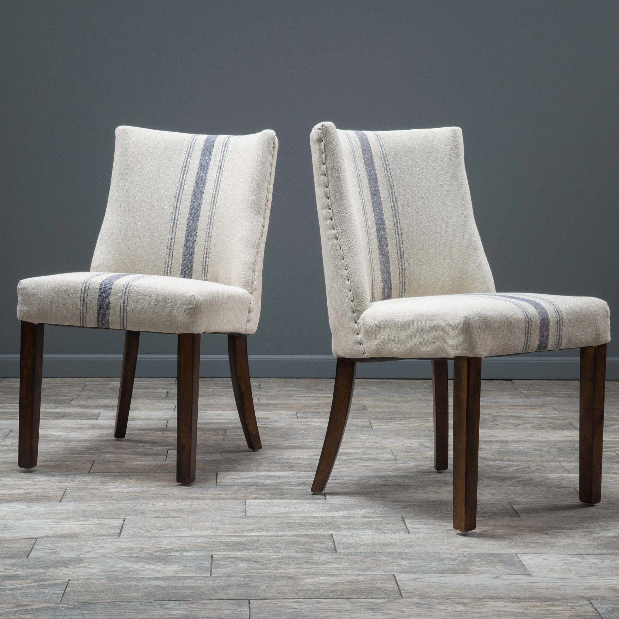 Blue Stripe Fabric Dining Chairs (Set of 2) - NH023592 kitchen accessories, table linens