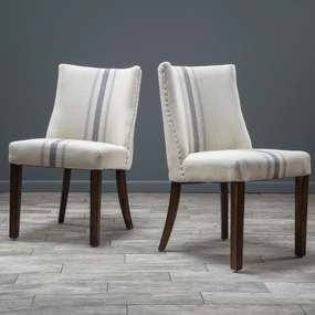Blue Stripe Fabric Dining Chairs (Set of 2) - NH023592 kitchen accessories, table linens