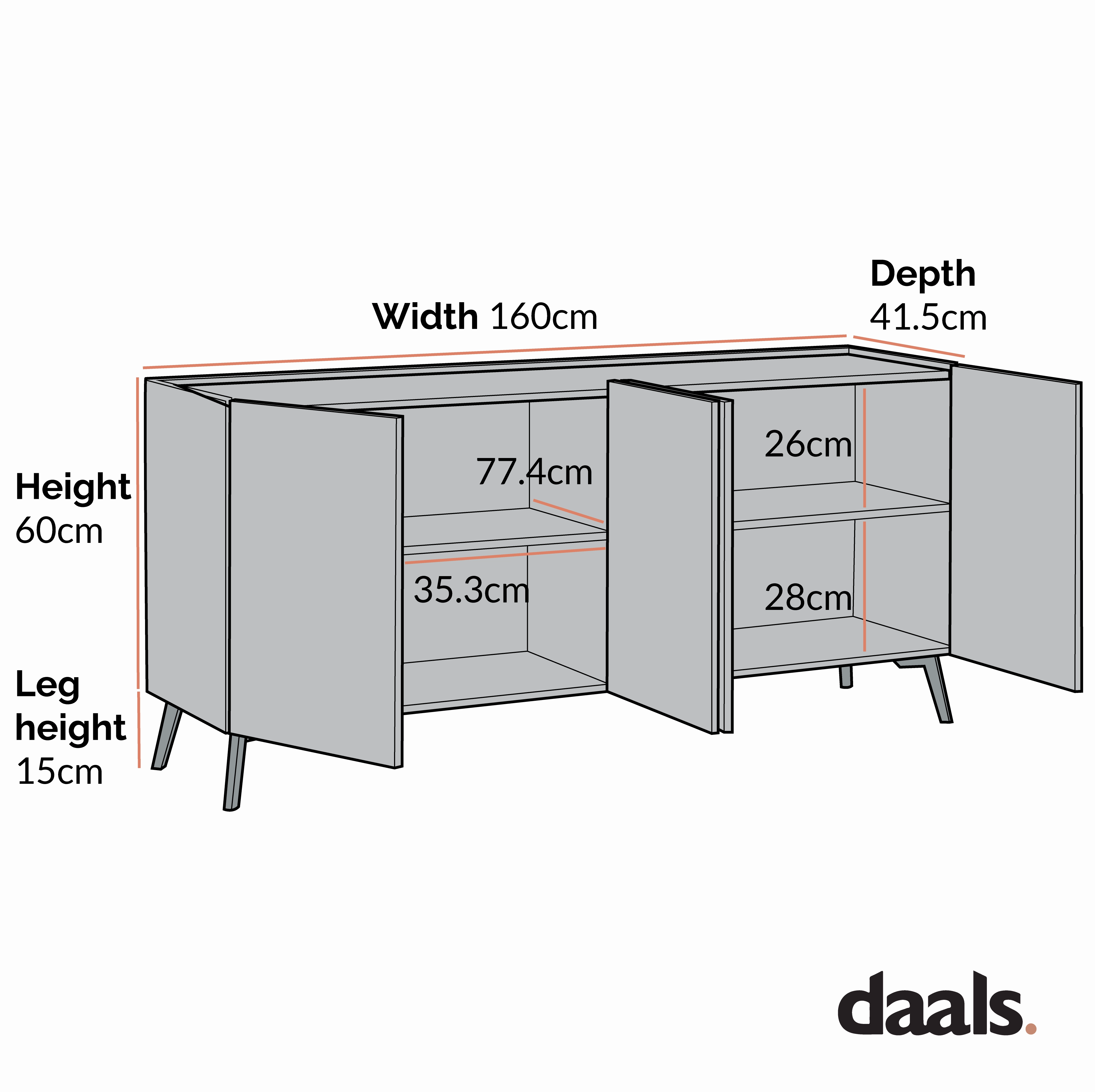 Bohdi Oak 160cm Wide Sideboard