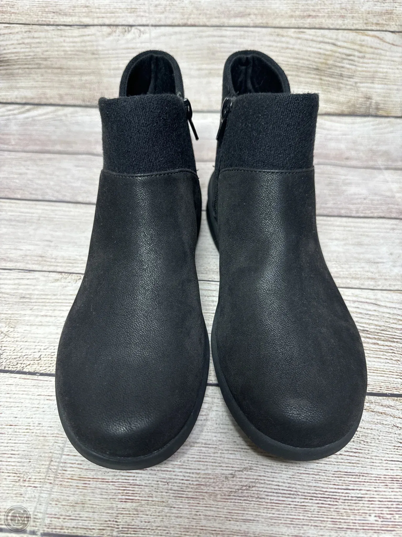 Boots Ankle Flats By Clarks In Black, Size: 7.5 clarks