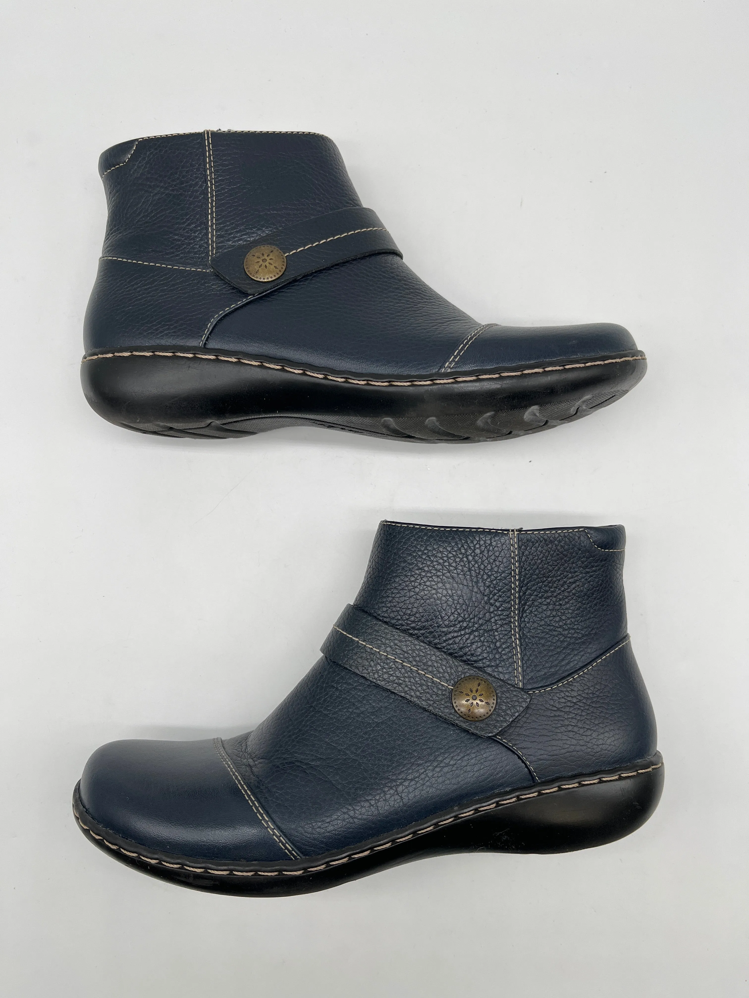 Boots Ankle Flats By Clarks In Blue, Size: 7.5 clarks