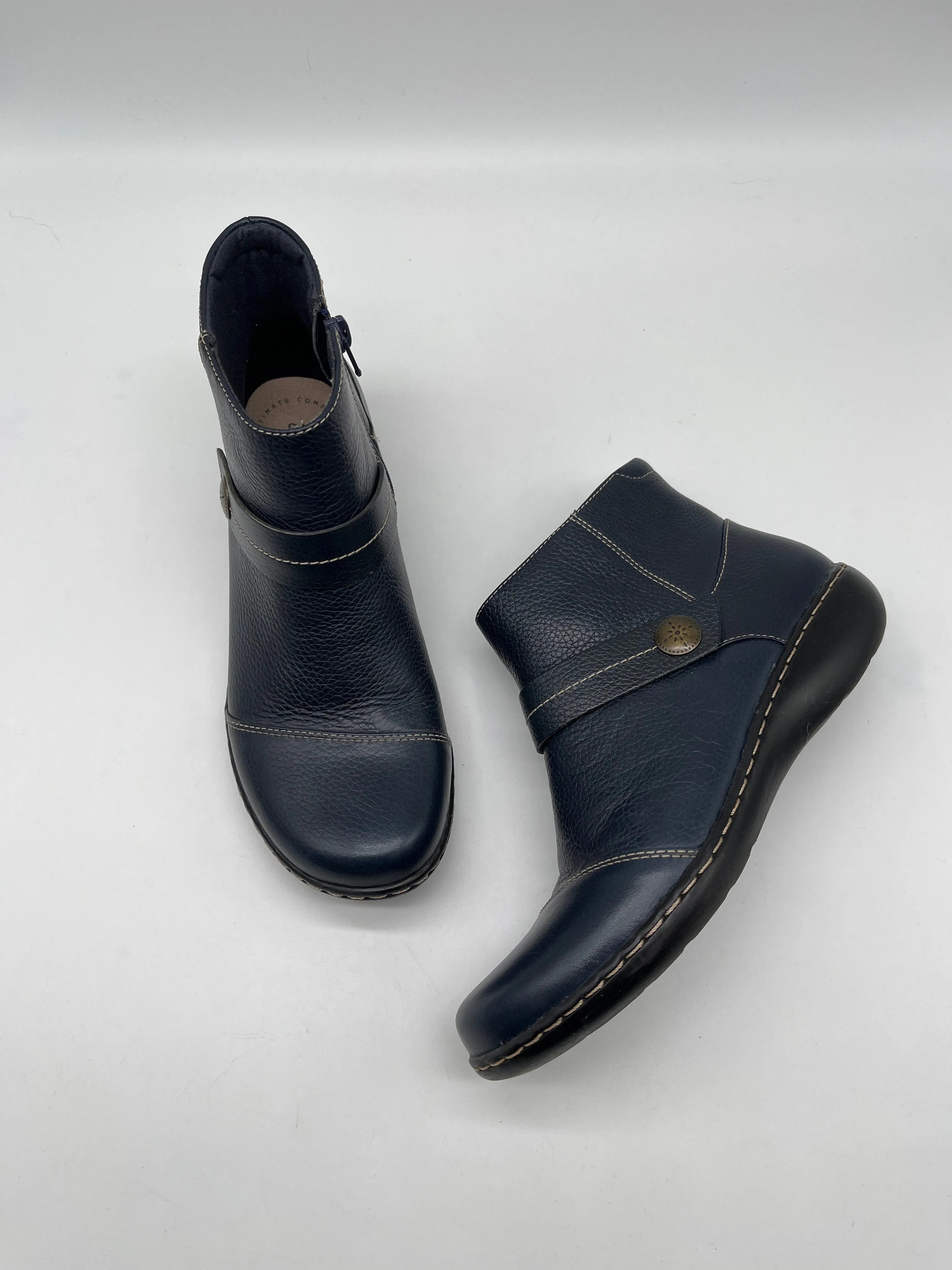 Boots Ankle Flats By Clarks In Blue, Size: 7.5 clarks