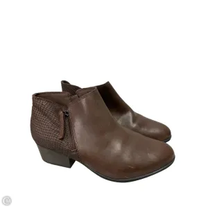 Boots Ankle Heels By Clarks In Brown, Size: 10 clarks