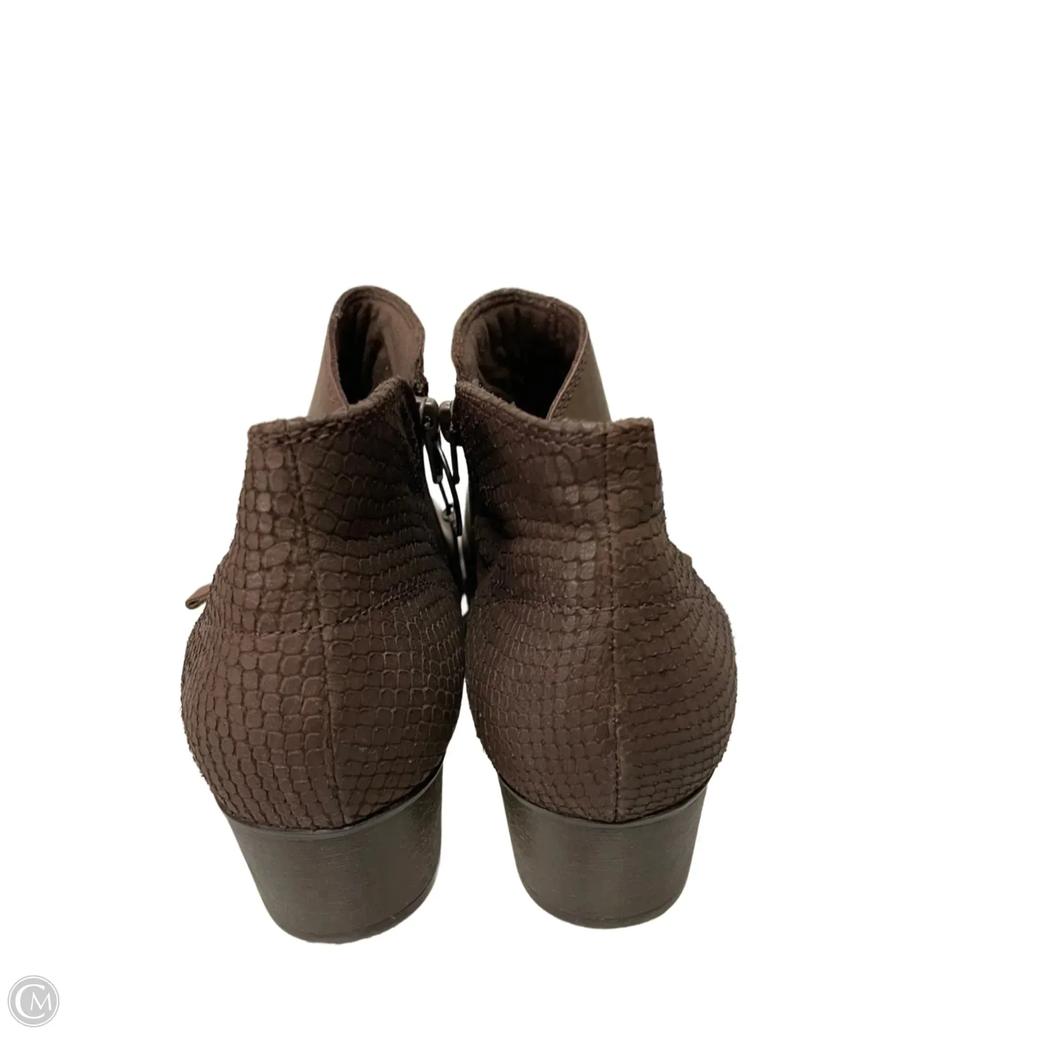 Boots Ankle Heels By Clarks In Brown, Size: 10 clarks