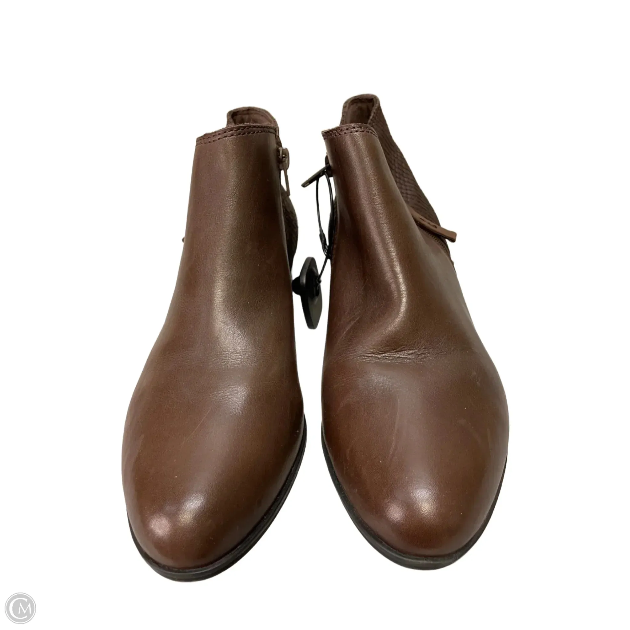Boots Ankle Heels By Clarks In Brown, Size: 10 clarks