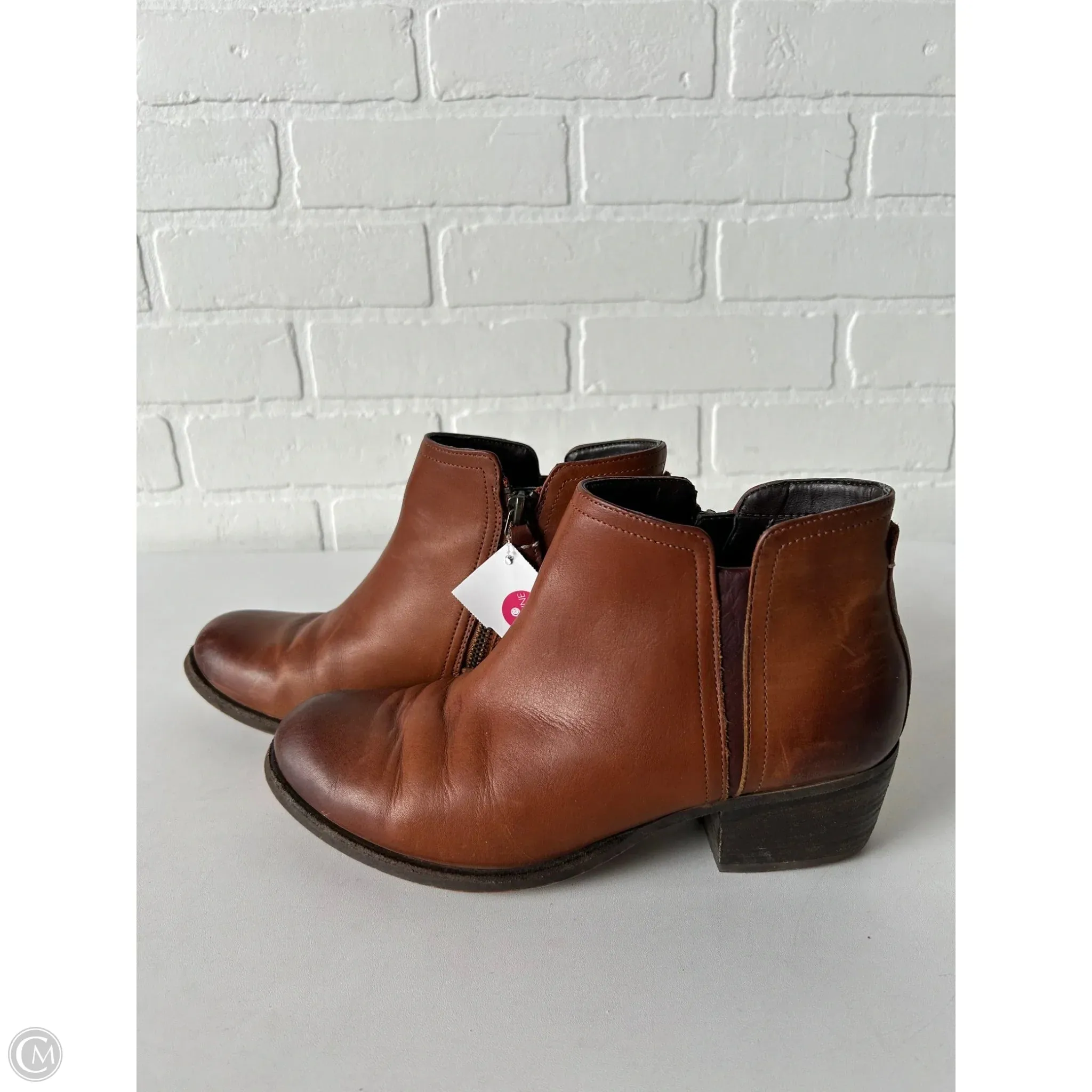 Boots Ankle Heels By Clarks In Brown, Size: 7 clarks