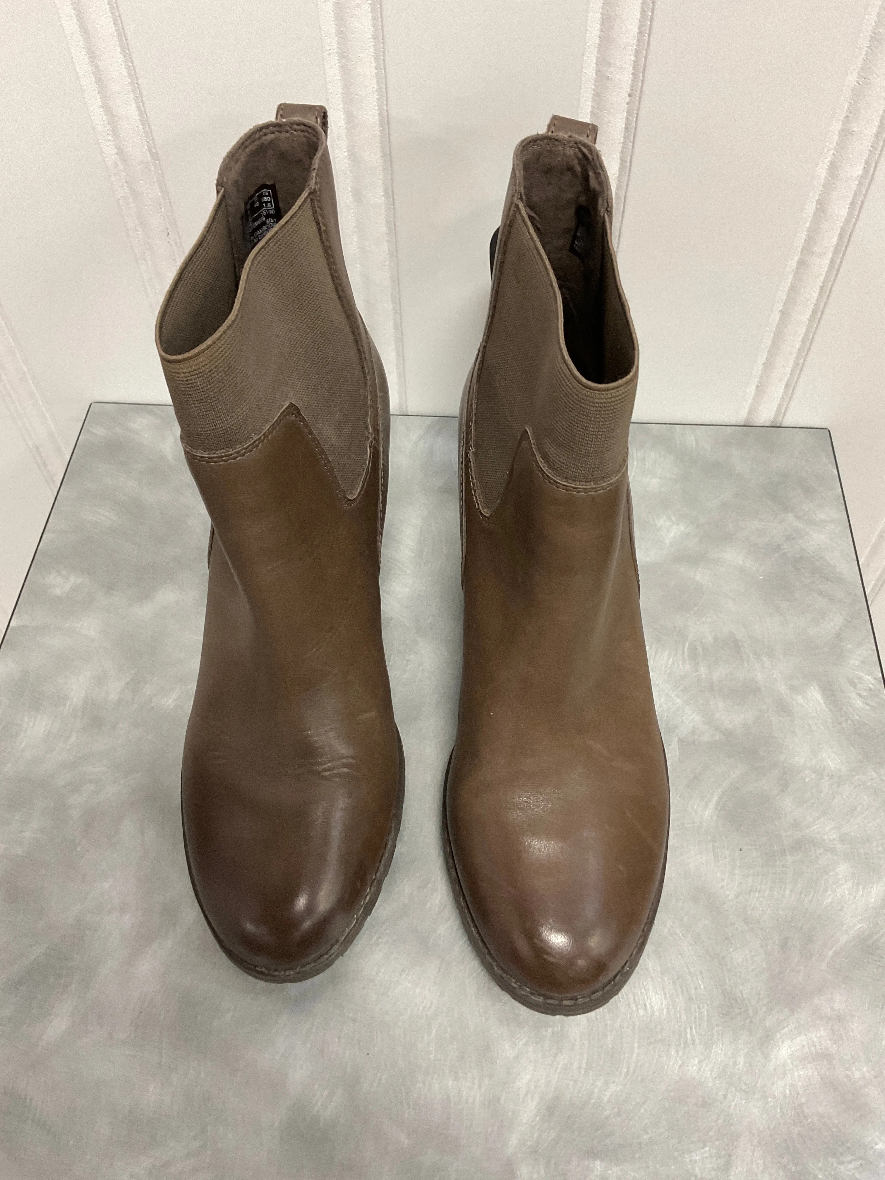 Boots Ankle Heels By Clarks In Brown, Size:9 clarks