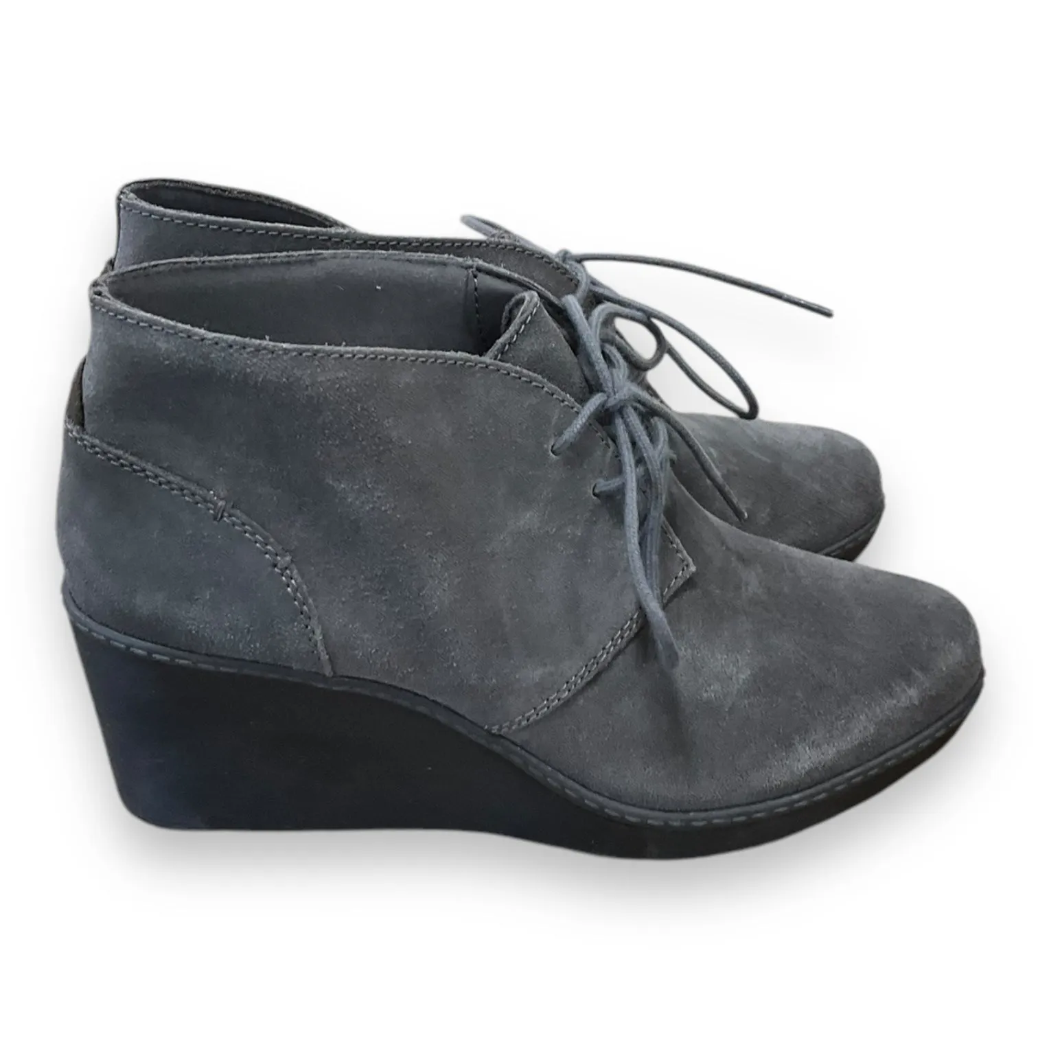 Boots Ankle Heels By Clarks In Grey, Size: 7 clarks