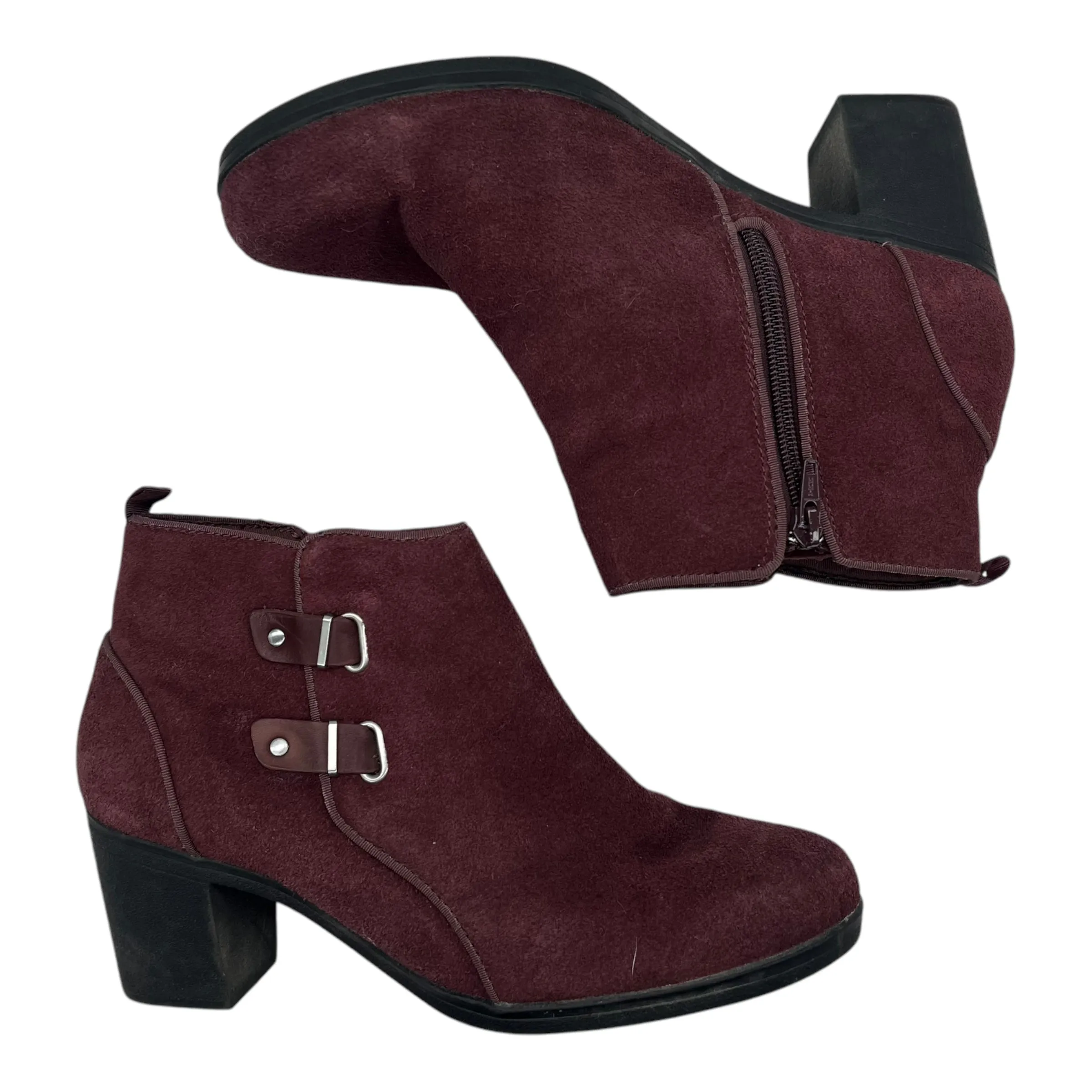 Boots Ankle Heels By Clarks In Red, Size:9 clarks