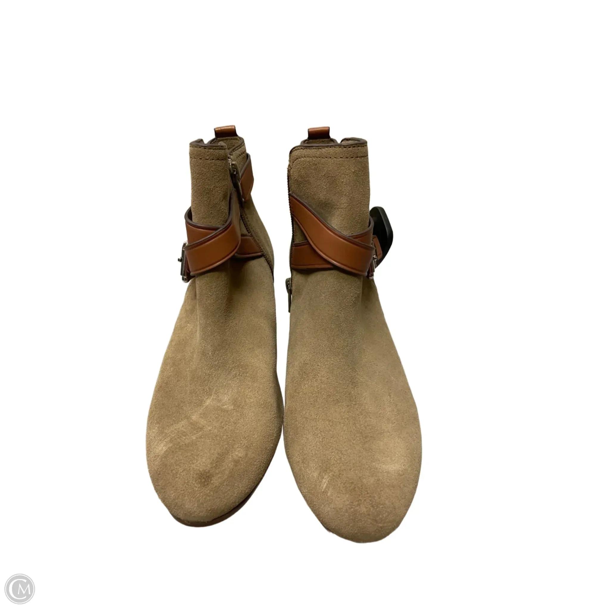 Boots Designer By Coach In Taupe, Size: 7.5