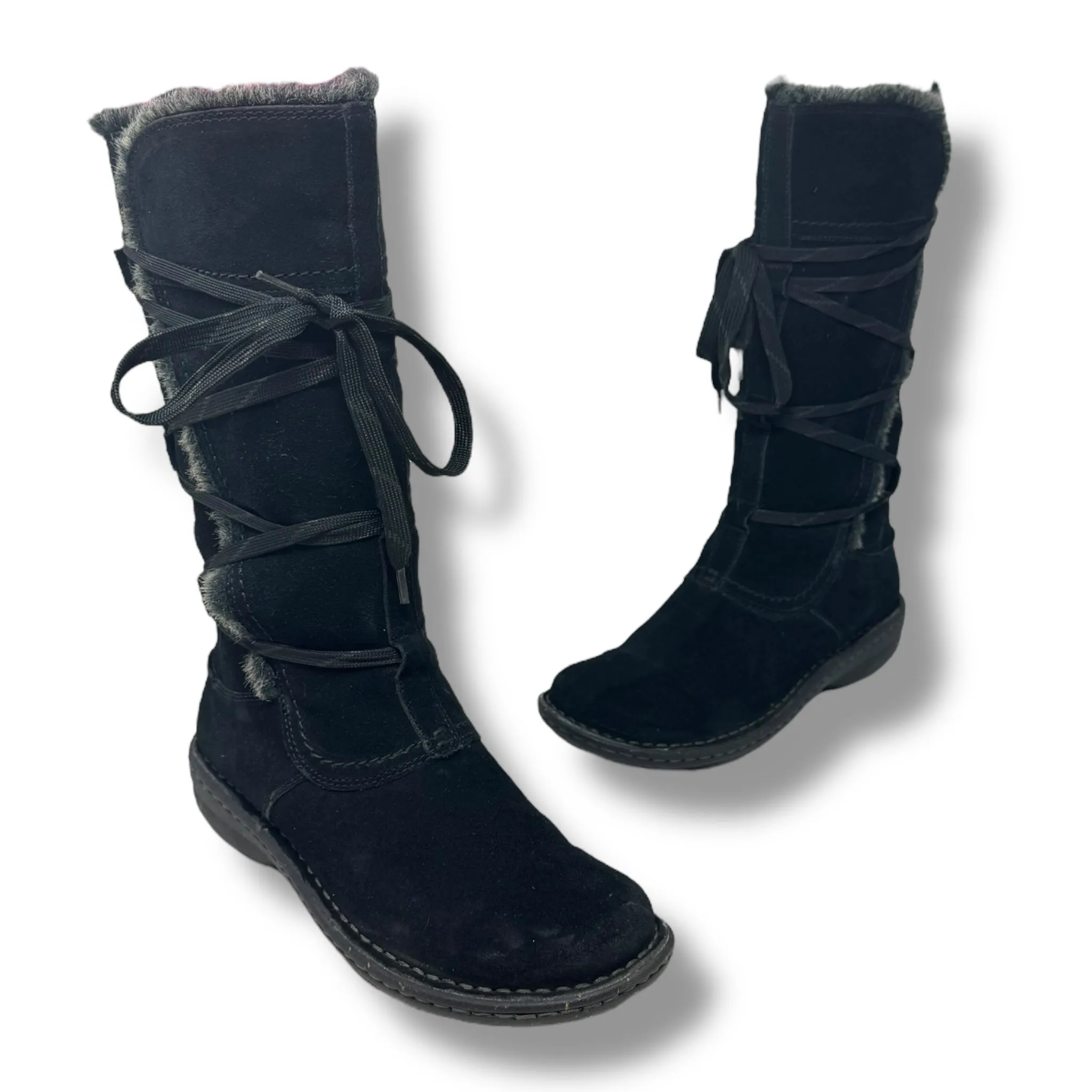 Boots Mid-calf Flats By Clarks In Black, Size: 8.5 clarks