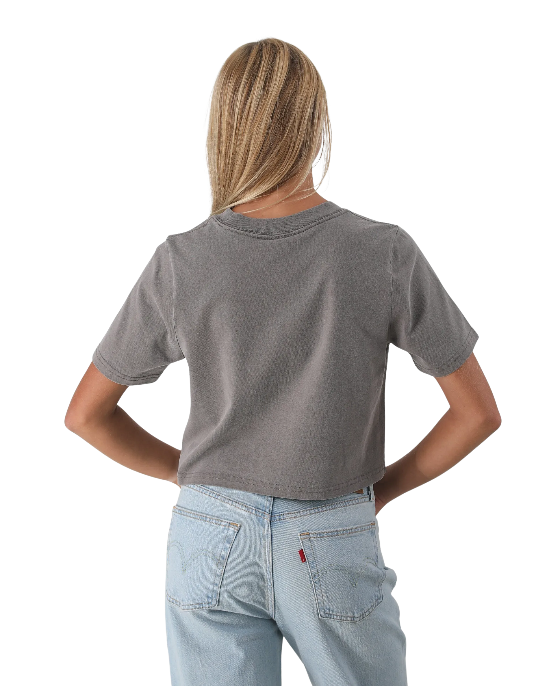 Born by the Sea Daisy T-Shirt in Faded Grey