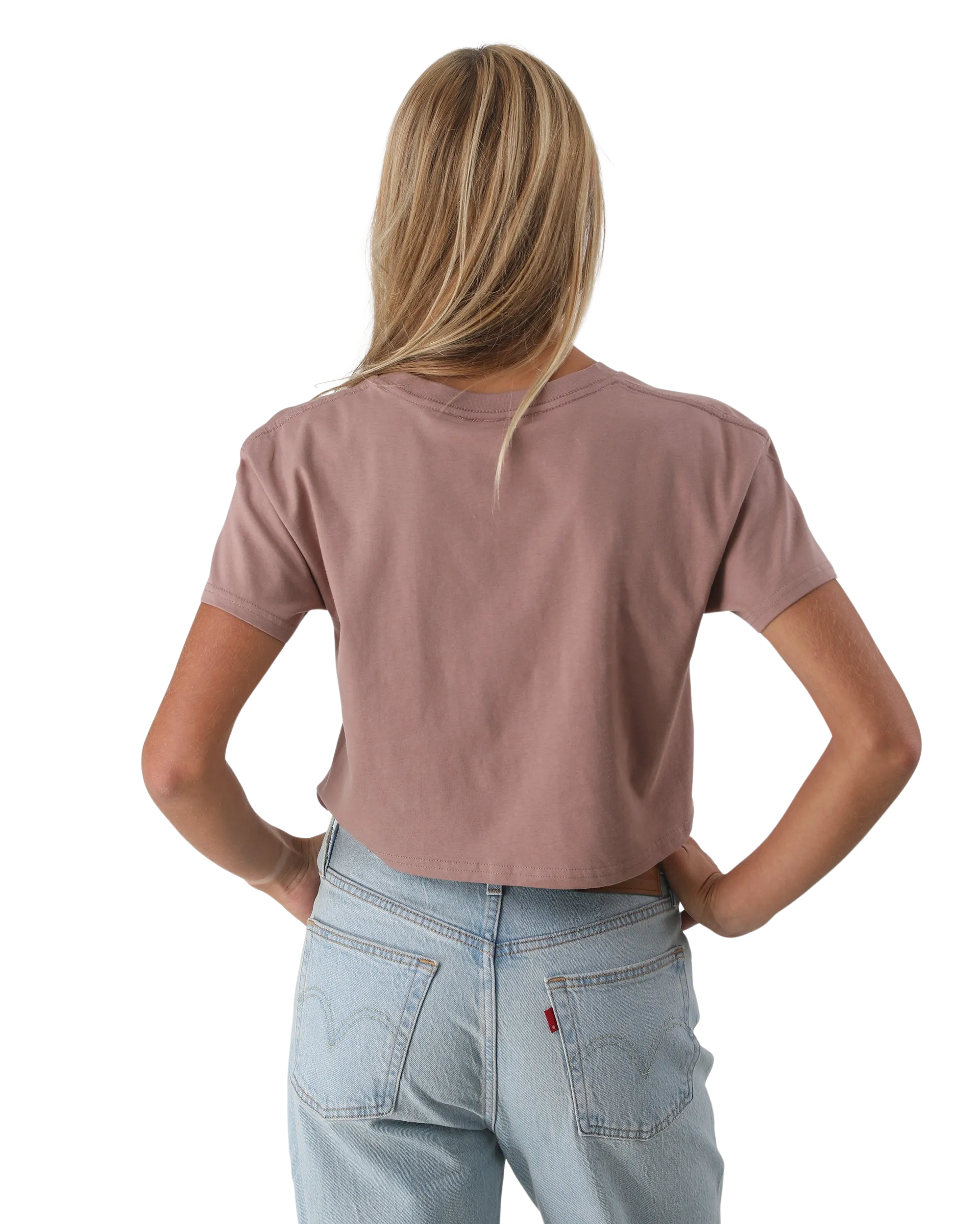 Born by the Sea Golden Hour Crop T-Shirt in Hazy Pink