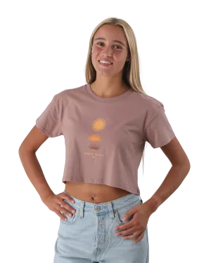 Born by the Sea Golden Hour Crop T-Shirt in Hazy Pink